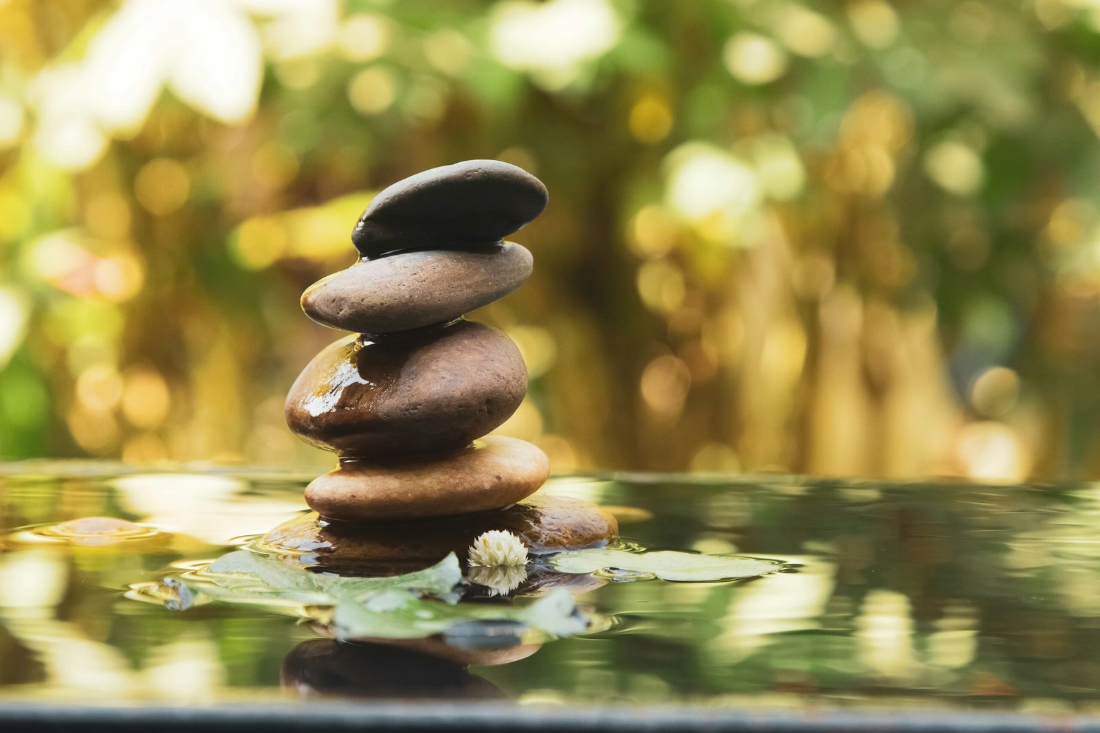 A stack of rocks sitting on top of a table